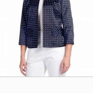 Pendleton Navy Polka Dot Silk Jacket Size 14P
